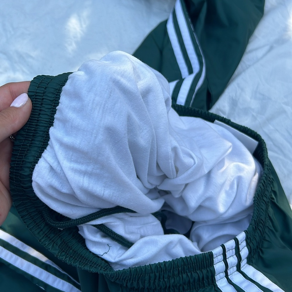 Vintage Adidas Dark Green Cotton Lined Joggers - Picture 6 of 6